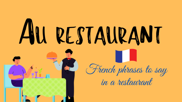 French phrases to say in a restaurant